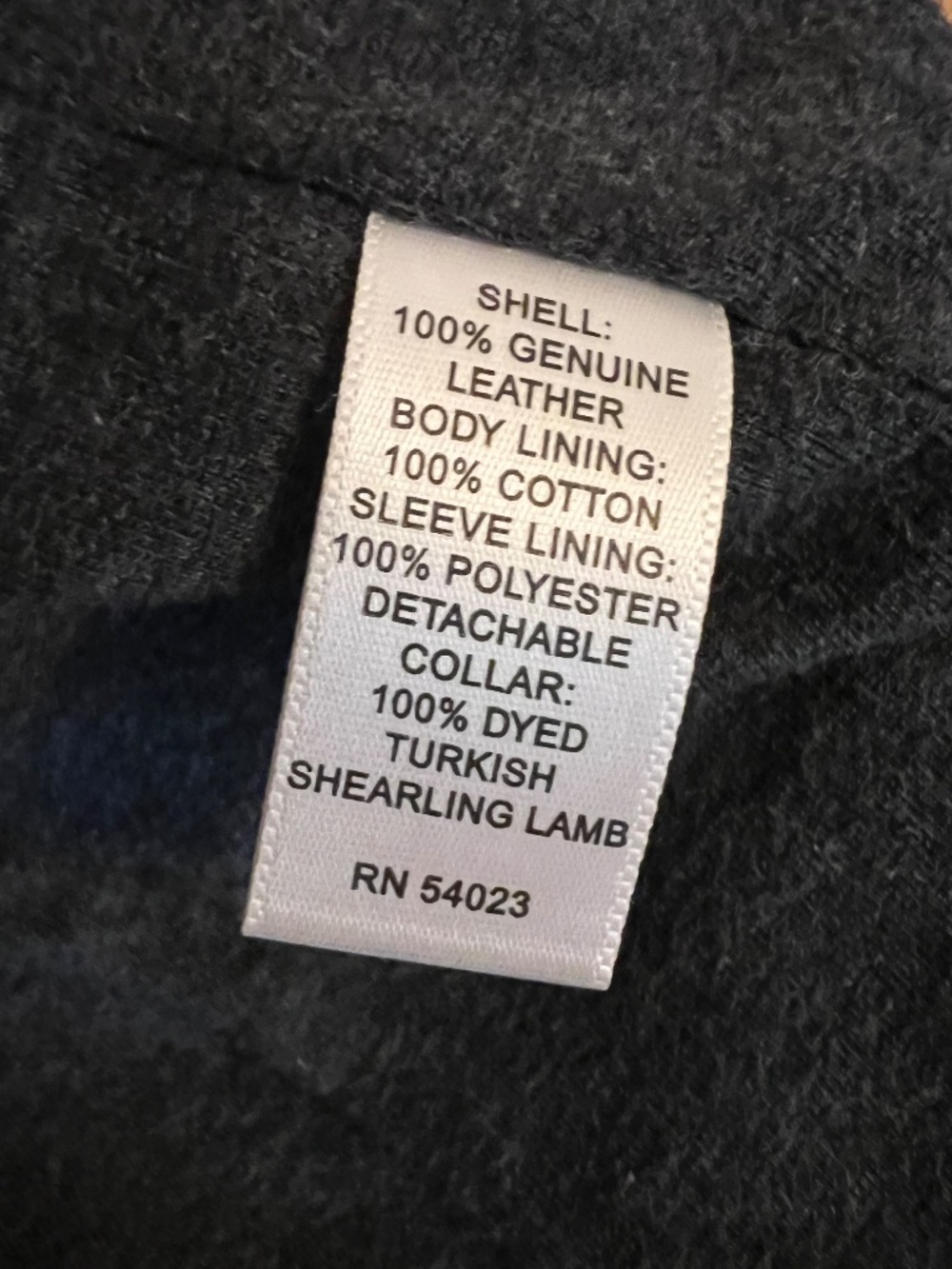 Banana Republic Vtg Leather Moto Jacket Shearling Collar - Picture 7 of 7